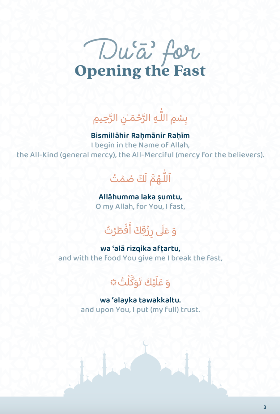 Daily Duas for the Month of Ramadan