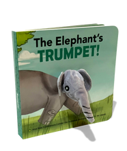Load image into Gallery viewer, The Elephant&#39;s Trumpet finger puppet board book